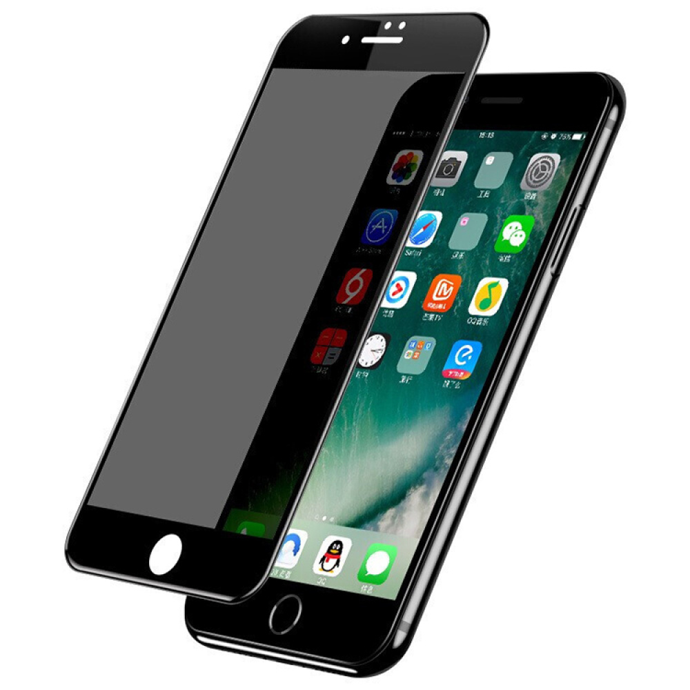 iPhone 7 Plus - 8 Plus 6D Privacy Skærmbeskyttelse (Anti-Spy)