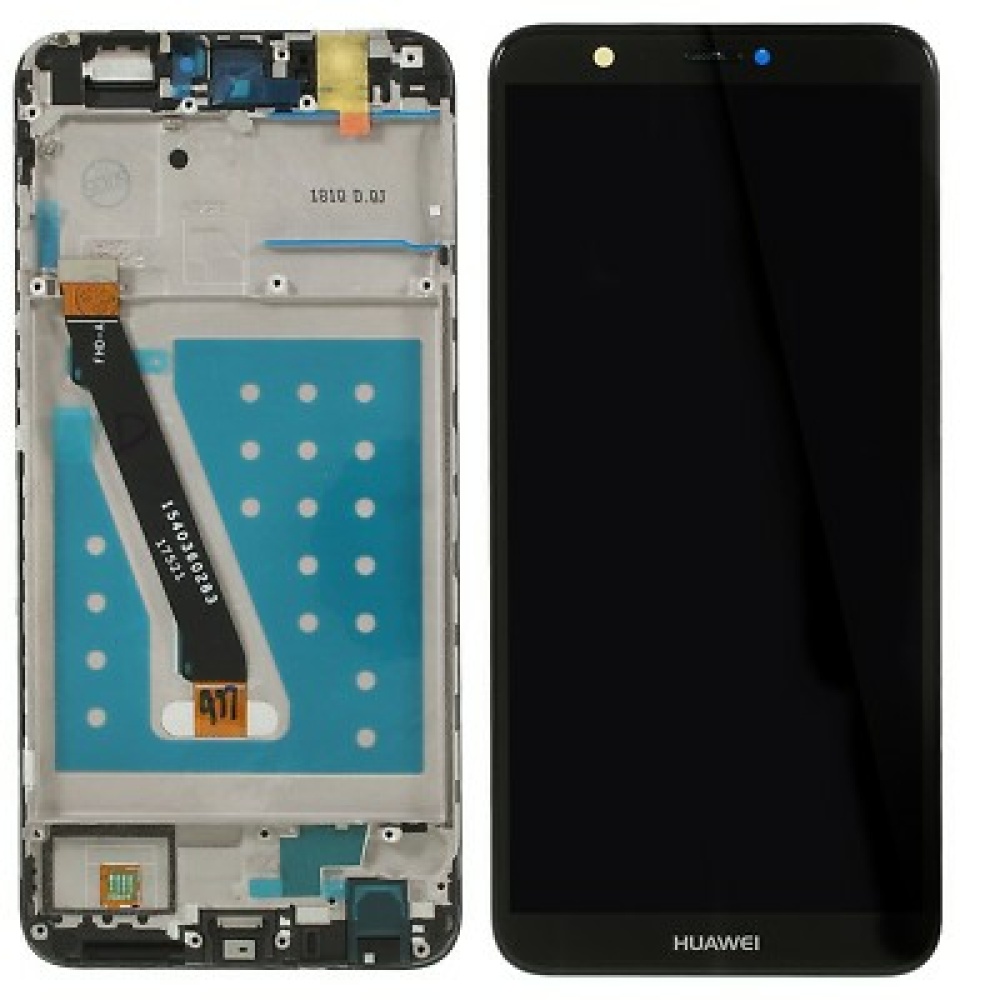 Huawei P Smart 2018 Sort Med Ramme Lcd Skærm Oem Kvalitet