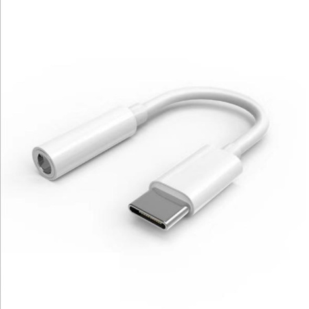 USB-C 3.1 til aux adapter - Hvid